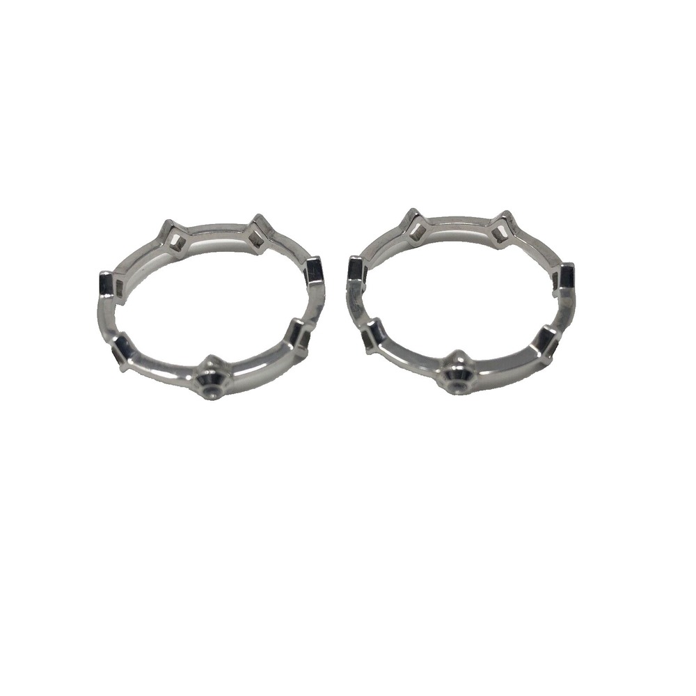 Henri Bendel Stackable Diamond Shape Ring Set‎ Silver Tone 8.75 Edgy Whimsigoth